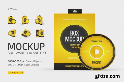 CreativeMarket - Software Box and Disc Mockup Set 7248122