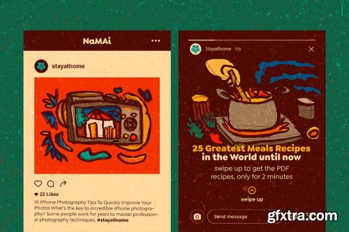 CreativeMarket - Namai: 12+ Hand Drawn Illustrations