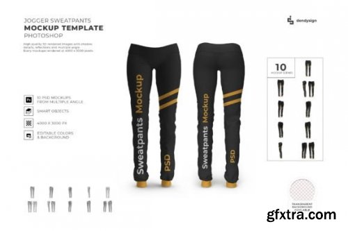 Jogger Sweatpants Mockup Template Set