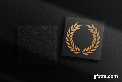 Luxury gold embossed business card mockups