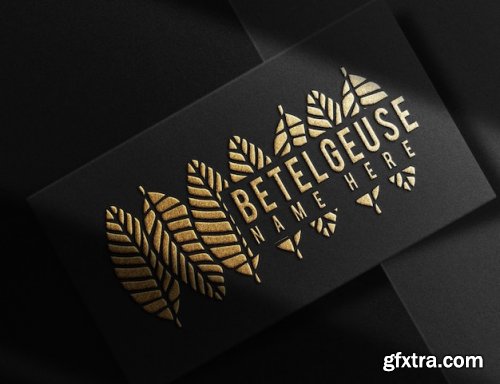 Luxury gold embossed business card mockups