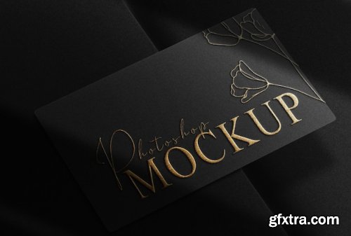 Luxury gold embossed business card mockups