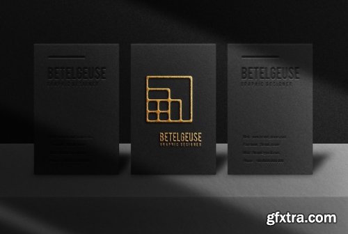 Luxury gold embossed business card mockups