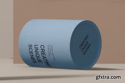 Matte Bottle and Paper Tube Scene Mockup