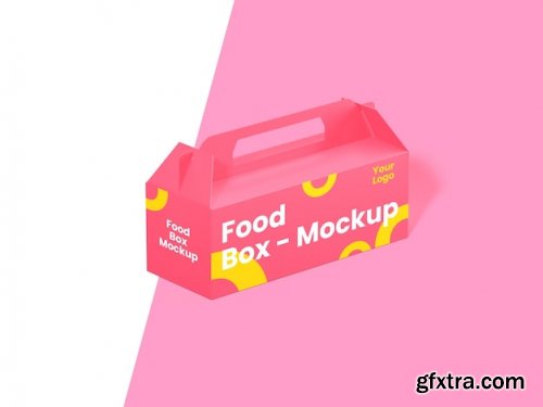 Opened paper box food mockup