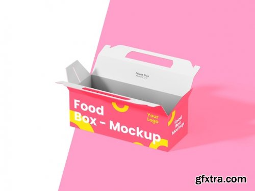 Opened paper box food mockup