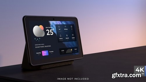 Desktop tablet smartphone screen mockup with mouse keyboard