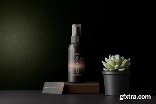 Plastic spray bottle mockup