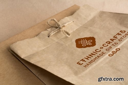 Craft paper cardboard logo mockup