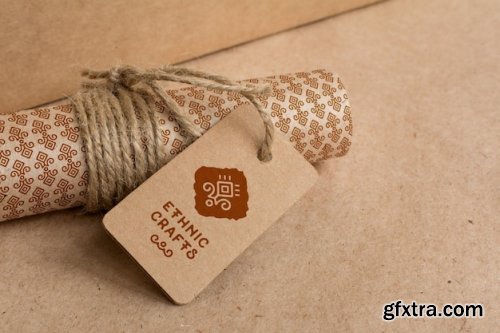 Craft paper cardboard logo mockup