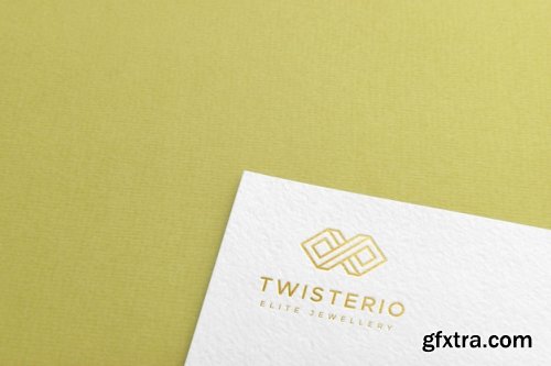 White paper gold silver letterpress photoshop template mockup