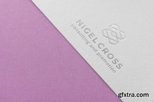 White paper gold silver letterpress photoshop template mockup