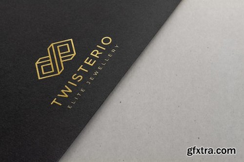 Black paper gold silver letterpress photoshop template