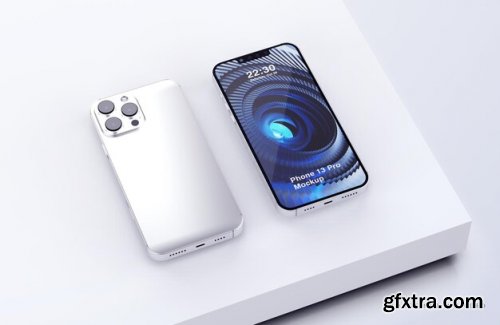 Silver iphone 13 pro mockup