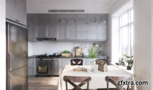 Kitchen – Livingroom Scene By Quan Tran