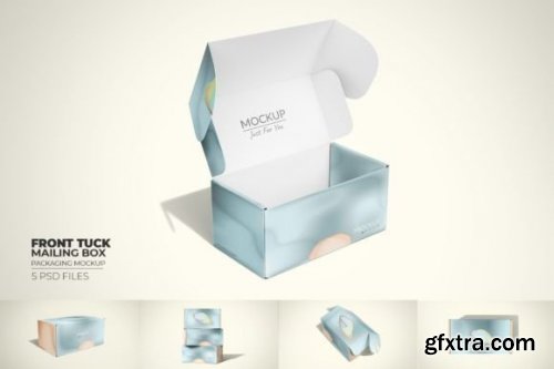 Front Tuck Mailing Box Packaging Mockup