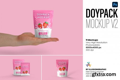 CreativeMarket - Doypack Mockup v2 - 11 views 7283707