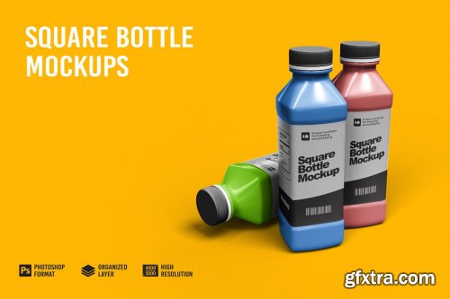 CreativeMarket - Square Bottle Mockup 7178510