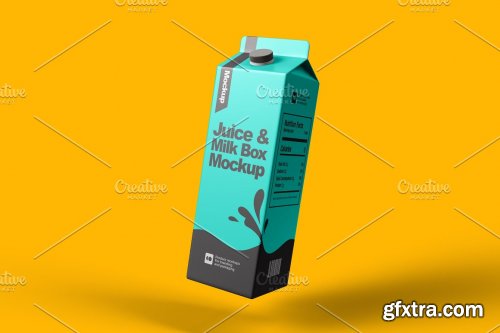 CreativeMarket - Juice & Milk Box Mockup 7241250