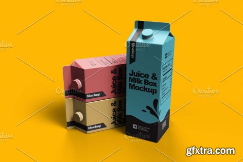 CreativeMarket - Juice & Milk Box Mockup 7241250