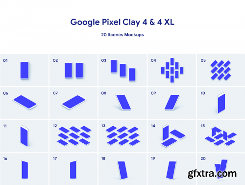 Google Pixel 4 - 20 Clay Mockups