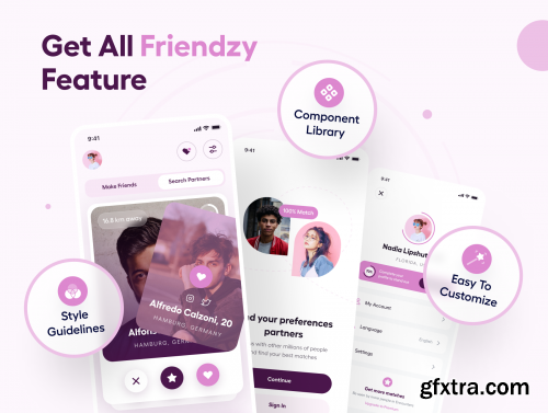 Friendzy - Dating App UI Kit