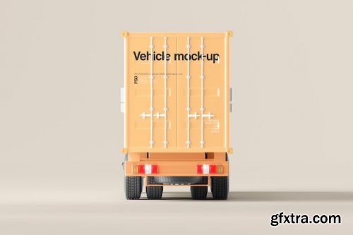 Cargo container truck mockup