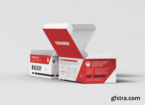 Rectangular box mockup for medicine package