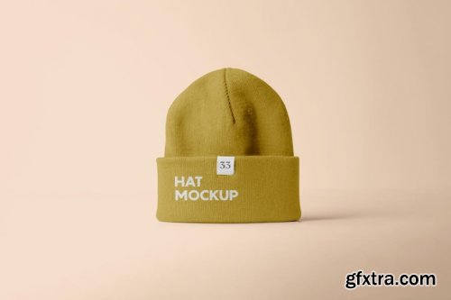 Winter hat mockup