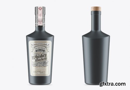 Ceramic liquor bottle packaging mockup