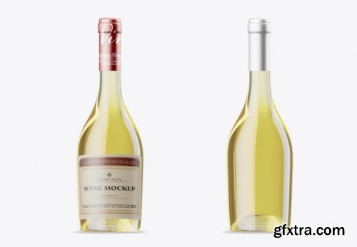 White wine bottle mockup