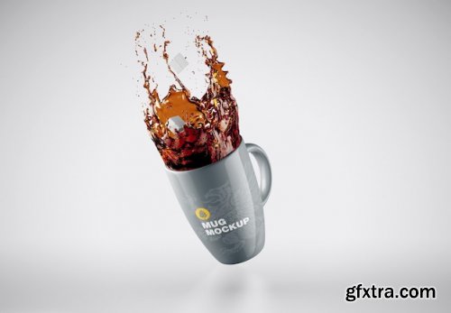 Colorfull Mug with Splash Mockup