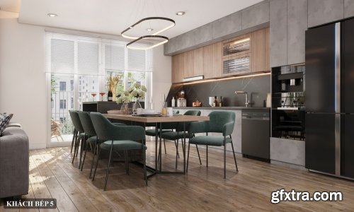 Kitchen Room Interior By Hien