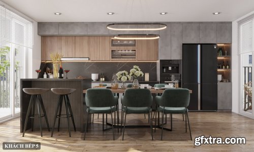 Kitchen Room Interior By Hien