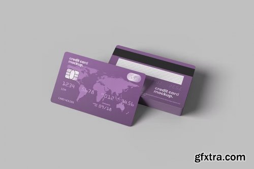  Stack Floating Credit Card Mockup