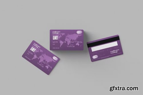  Stack Floating Credit Card Mockup