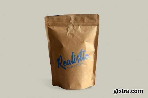 Brown paper pouch mockup