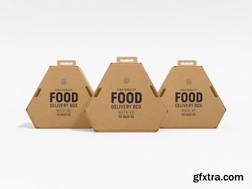 Kraft paper food box packaging mockup