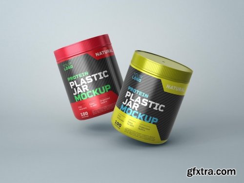 Two plastic jar mockup