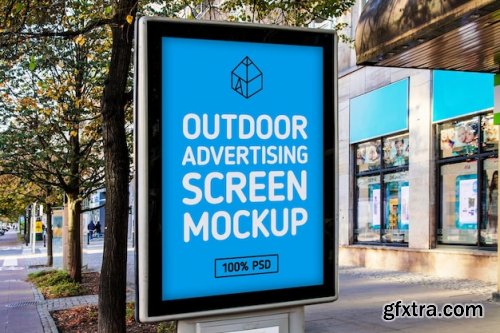 Outdoor advertising screen mock-up