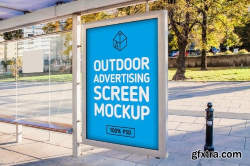 Outdoor advertising screen mock-up