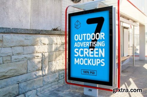 Outdoor advertising screen mock-up