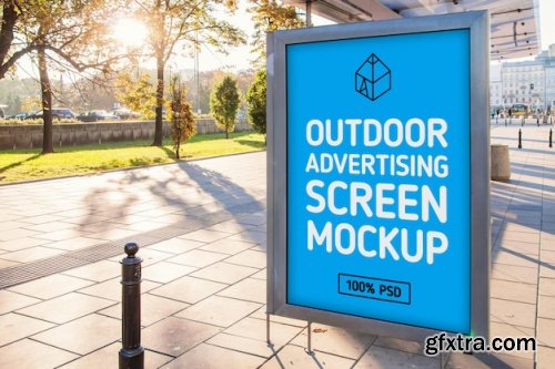 Outdoor advertising screen mock-up