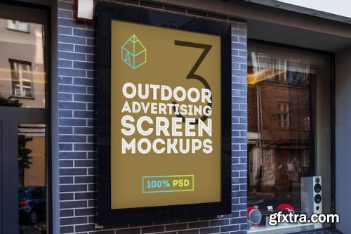 Outdoor advertising screen mock-up