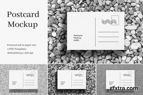 Postcard Mockup Realistic Background