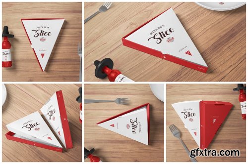 CreativeMarket - Pizza Slice Box Mockups 7276639