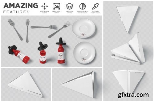 CreativeMarket - Pizza Slice Box Mockups 7276639