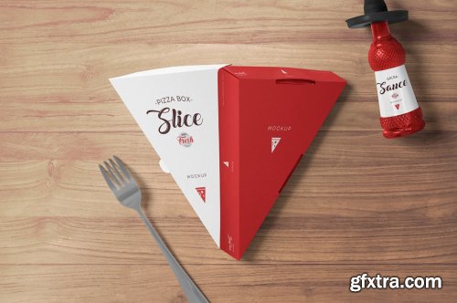 CreativeMarket - Pizza Slice Box Mockups 7276639