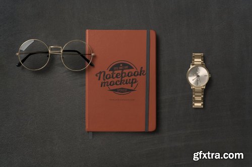 CreativeMarket - A5 Leather Notebook Mockups 7265245