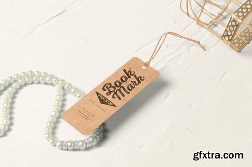 CreativeMarket - Rounded Kraft Paper Bookmark Mockups 7265431